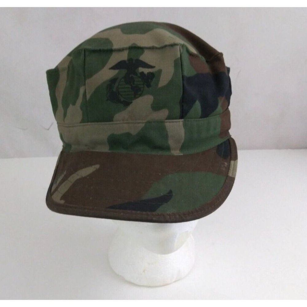 USMC Military Cadet Cap Camo Unisex Fitted Cadet Cap Medium